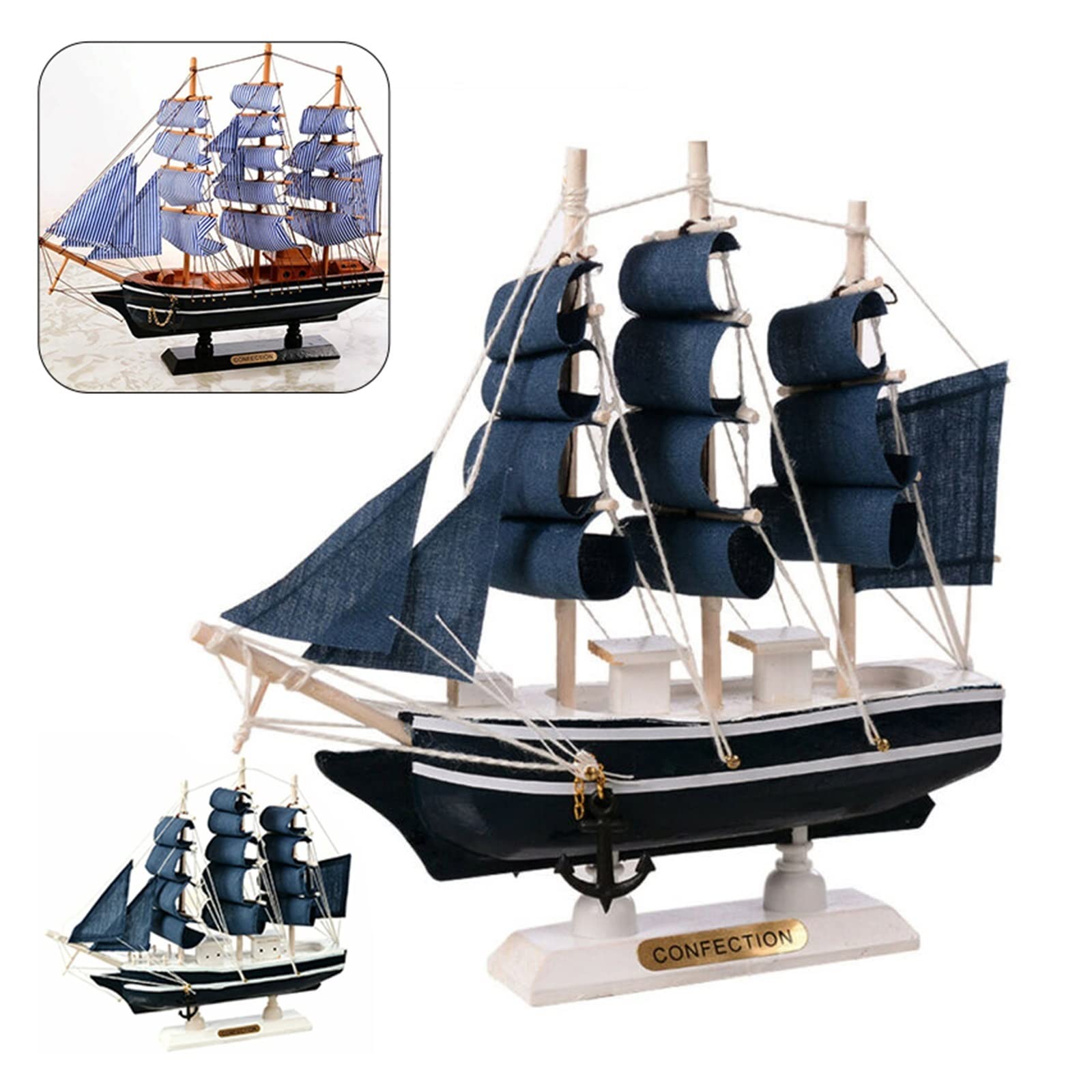 Amazon.co.jp: 海船模型 地中海船 木造帆船 (Color : B) : おもちゃ